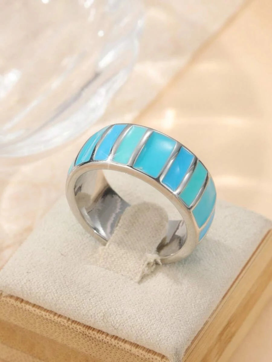 Silver Bohemian Wide Band Ring
