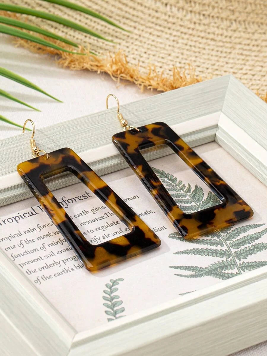 Colorful Geometric Square Drop Earrings