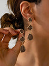French Vintage Glazed Asymmetrical Geometric Earrings