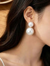Large Faux Pearl Stud Earrings