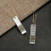 Hammered Rectangular Drop Earrings