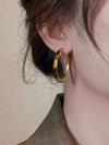 Leopard Print Geometric Hoop Earrings