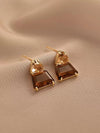 Andkiss Geometric Crystal Drop Earrings