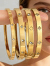 Four-Leaf Clover Rhinestone Bracelet Set