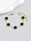 Gold Plated Stainless Steel Flower Bracelet