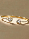 Floral Rhinestone Gold Plated Bracelet Set