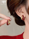 French Vintage Geometric Stud Earrings