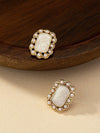 Geometric Faux Pearl Stud Earrings