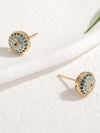 Vintage Vibe Zirconia Evil Eye Stud Earrings