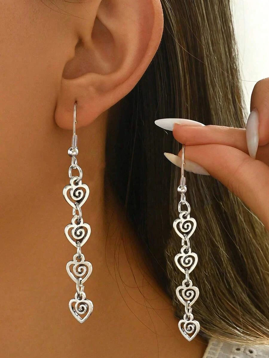 Small Vintage Distressed Geometric Spiral Earrings