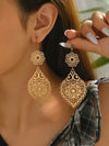 Vintage Floral Hollow Hoop Earrings