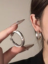 Round Metal Polka Dot Earrings