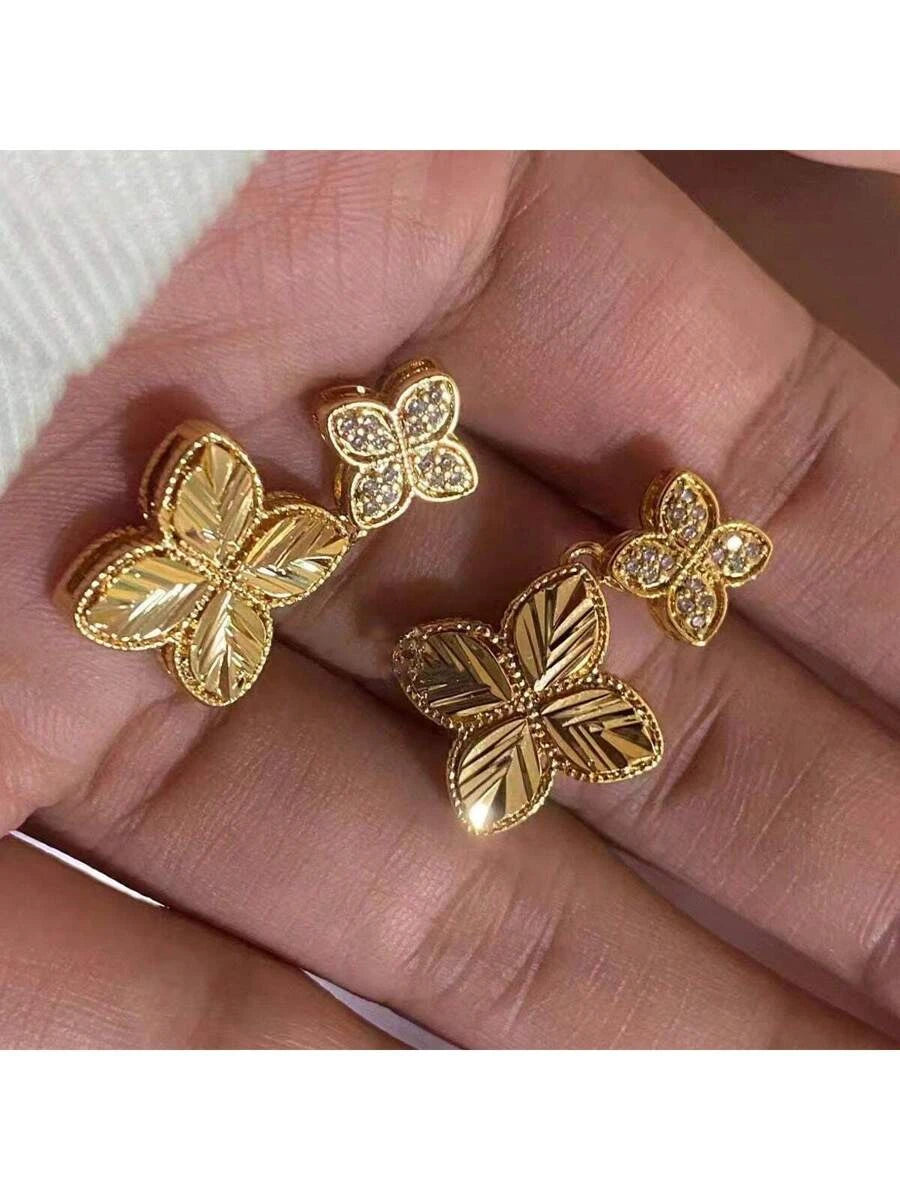 French Simple Flower Stud Earrings