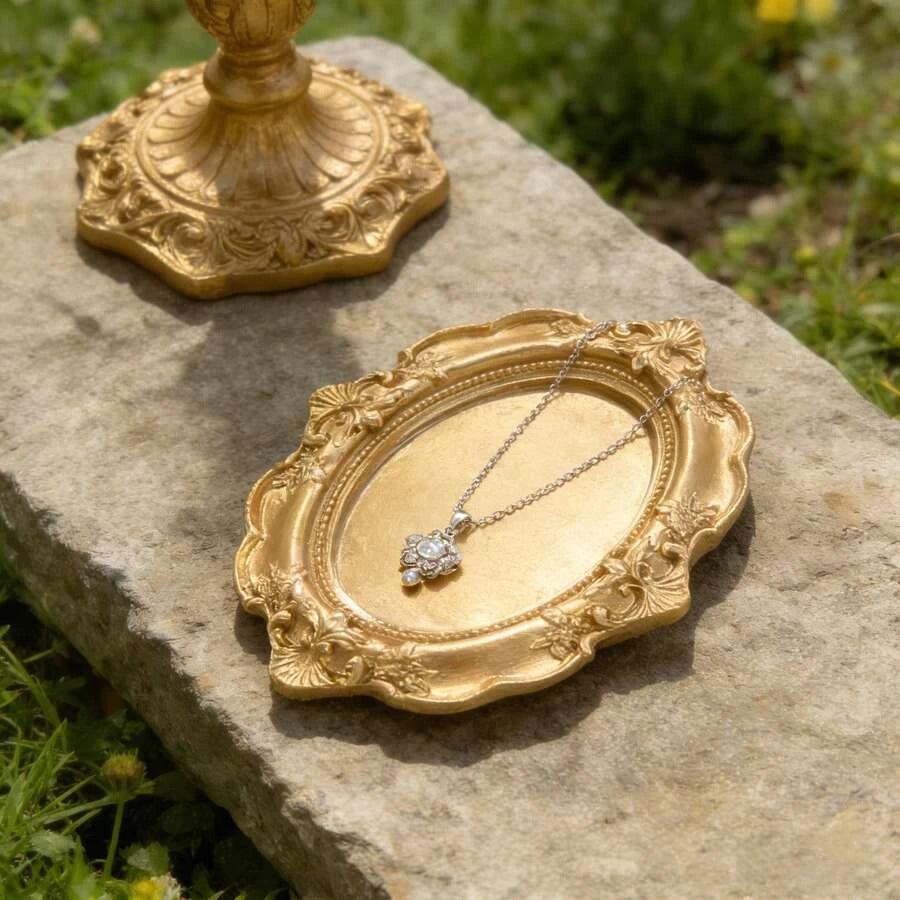 Vintage Gold Jewelry Tray