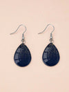 Navy Blue Starry Teardrop Earrings