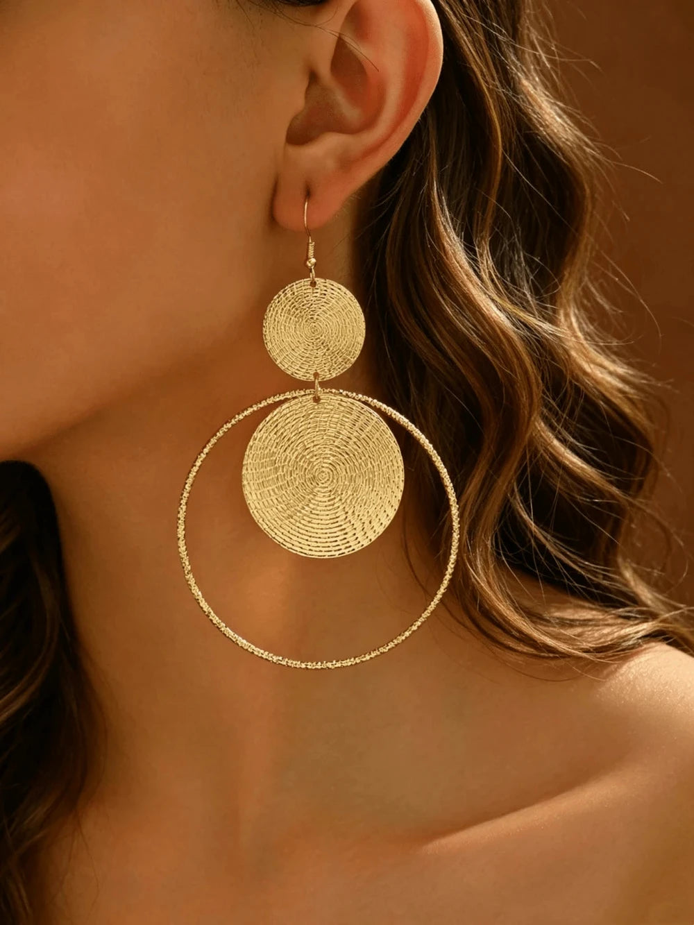 Elegant Personalized Round Large Earrings