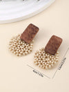 Handmade Wooden Beaded Disc Earrings