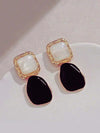 Burgundy Asymmetrical Square Earrings