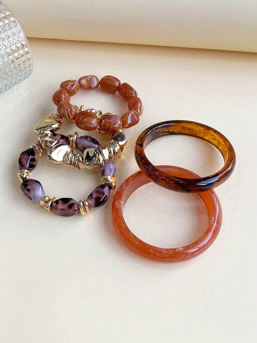 Vintage Multi Layer Brown Necklace