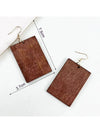 Retro Wooden Square Pendant Earrings