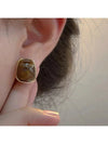French Vintage Geometric Square Resin Earrings