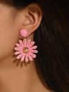 Handmade Raffia Sunflower Earrings