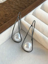 Vintage Faux Pearl Copper Dangle Earrings