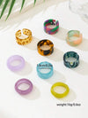Vintage Acrylic Fashion Rings Set