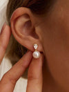 Gold Plated Pearl Bridal Earrings