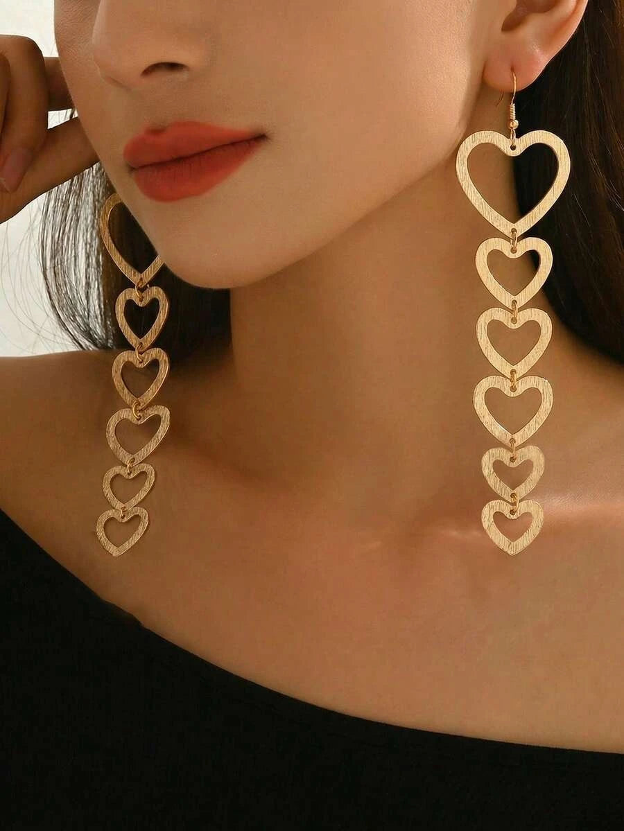 Geometric Polygon Tassel Earrings