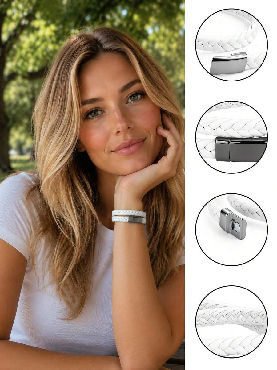 Punk Studded Faux Leather Bracelet Set