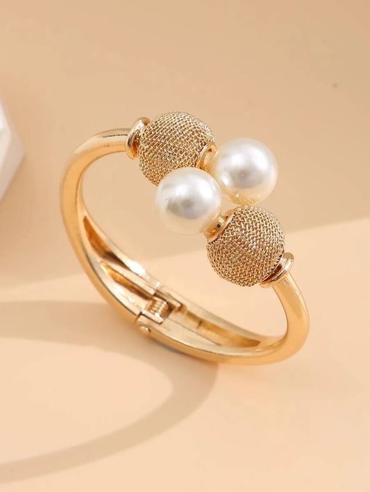 Faux Pearl Decor Bangle