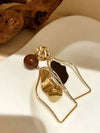 Vintage Gold Asymmetrical Geometric Dangle Earrings