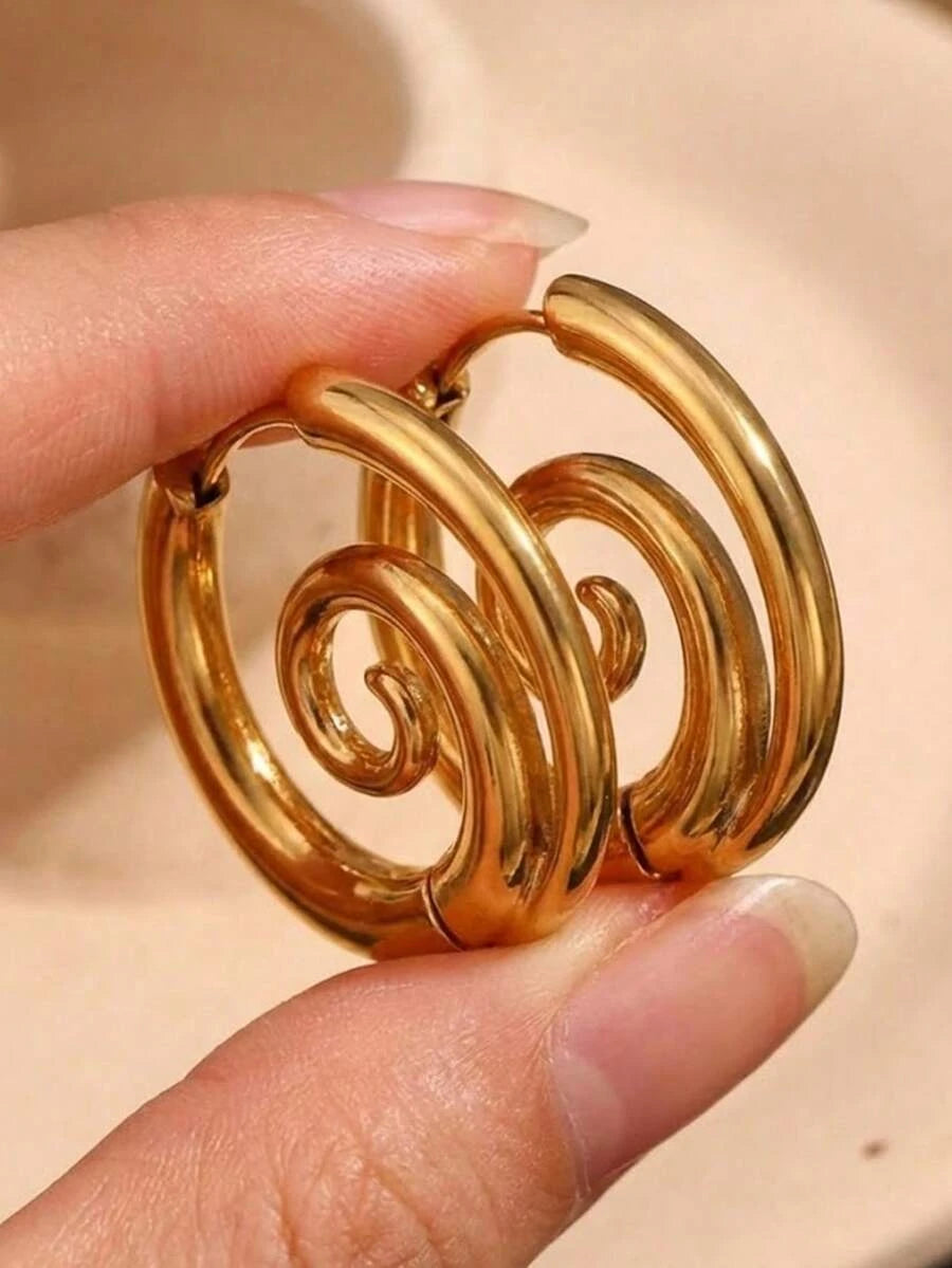Gold Plated Spiral Earrings
