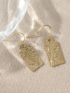 Vintage Carved Art Square Earrings