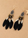 Vintage Feather Pendant Earrings