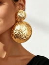 Gold-Plated Metal Drum Dangle Earrings