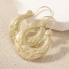 Classic Vintage Gold Carved Round Earrings