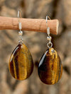 Vintage Tiger Eye Teardrop Earrings