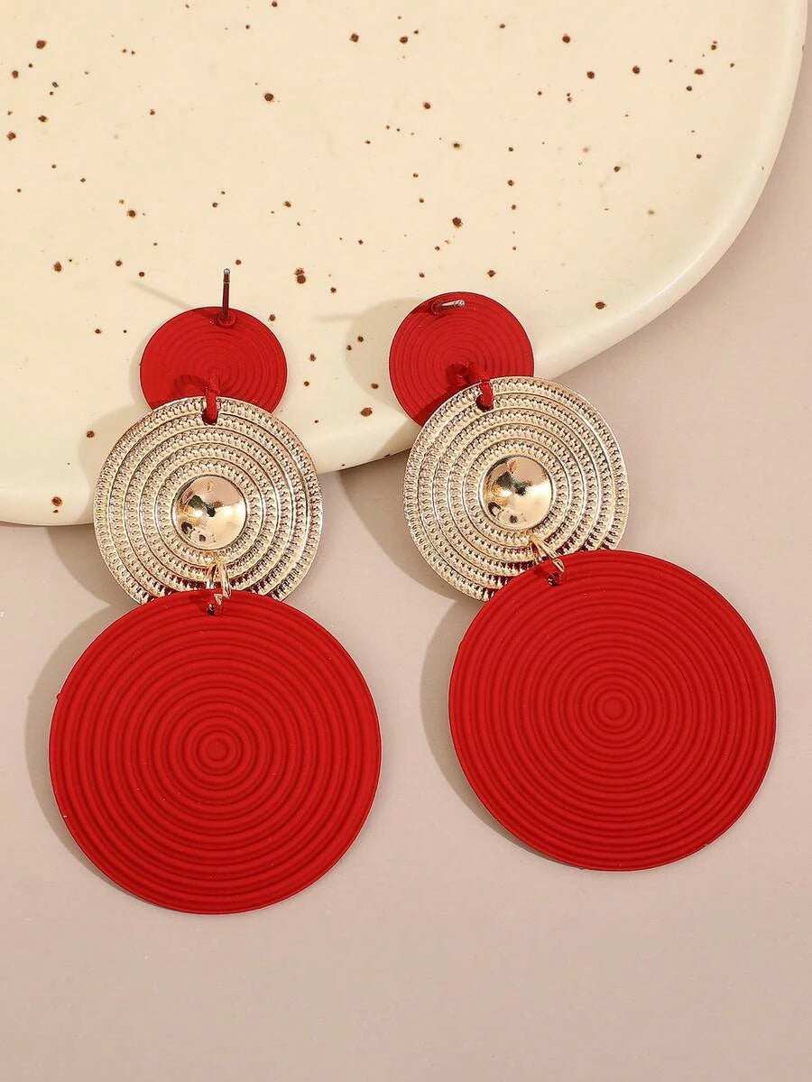 Circular Wave Pattern Fashion Earrings
