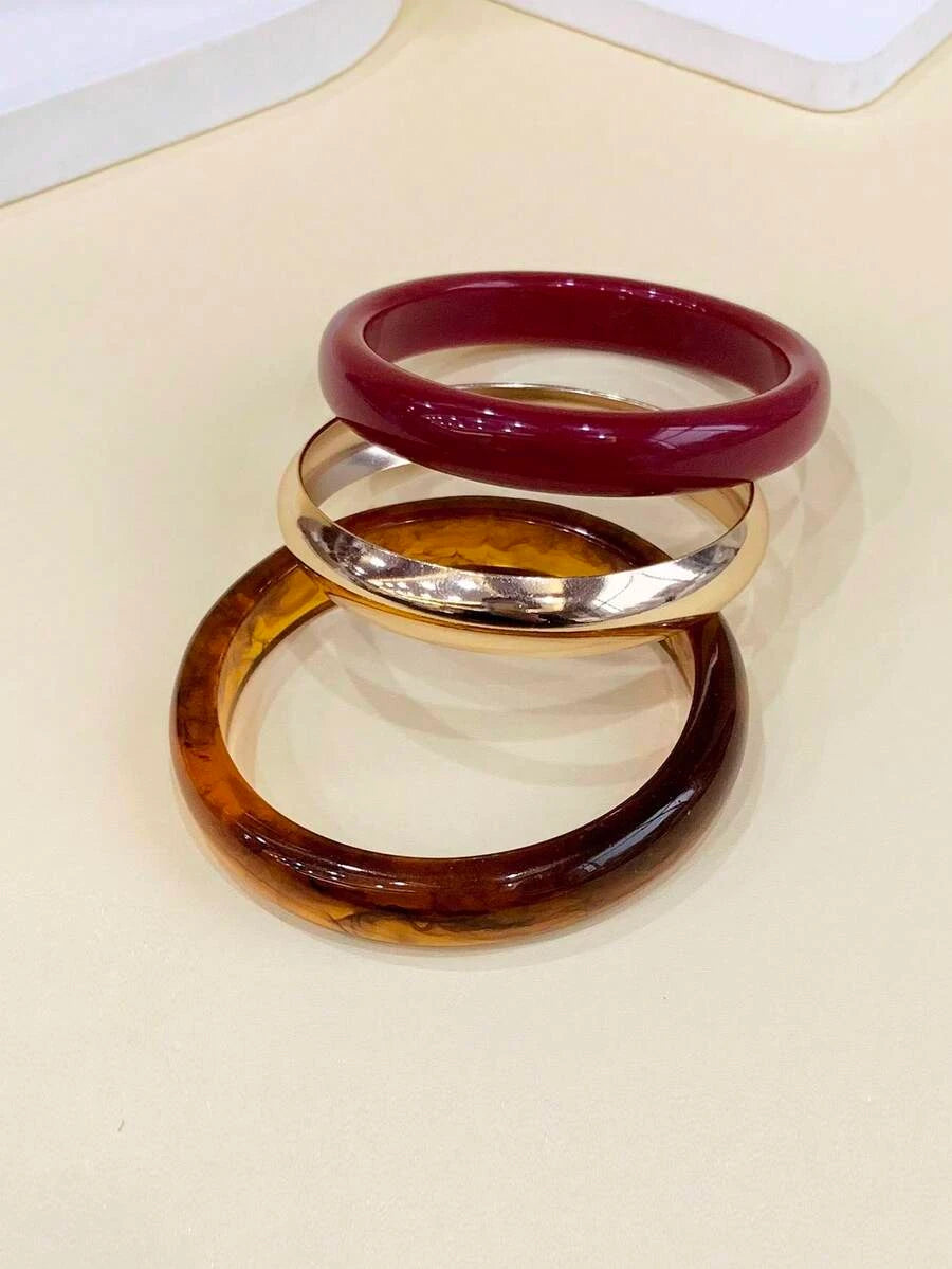 Vintage Acrylic Resin Bangle Set