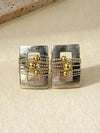 Retro Two Tone Beaded Drop Earrings
