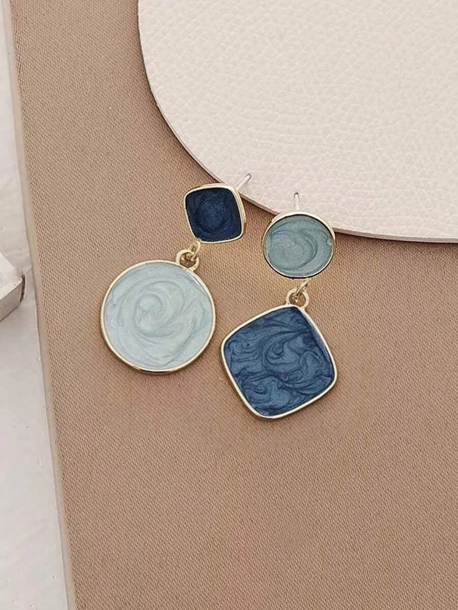 Two Tone Drop Earrings