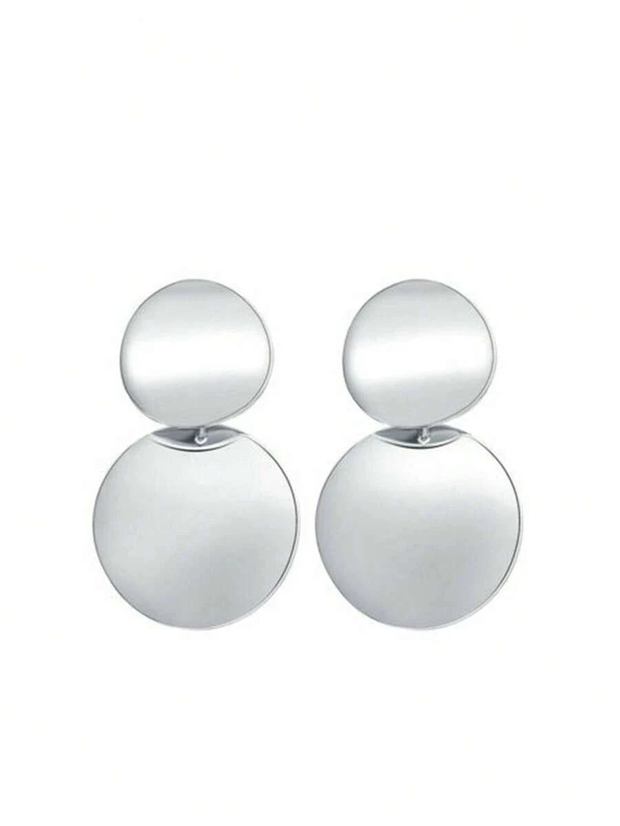 Retro Fashion Metal Round Disc Earrings