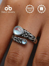 Sterling Silver Moonstone Spoon Ring