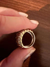 Vintage Style Gold Cubic Zirconia Ring Set