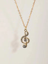 Rhinestone Music Note Necklace
