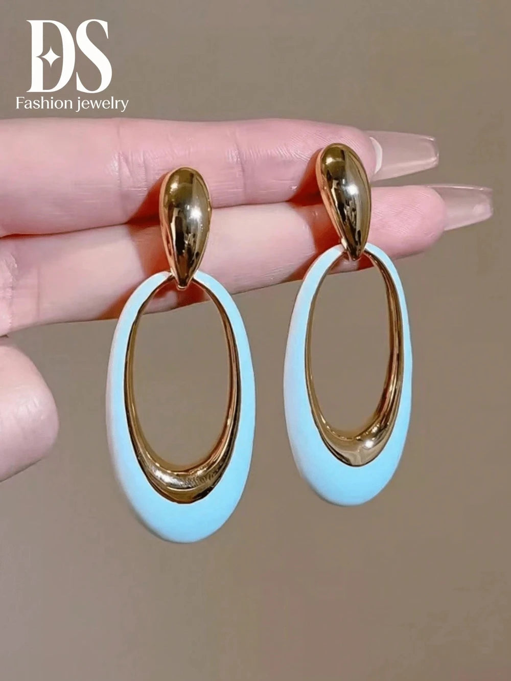 Burgundy Oval Drop Earrings