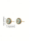Vintage Vibe Zirconia Evil Eye Stud Earrings