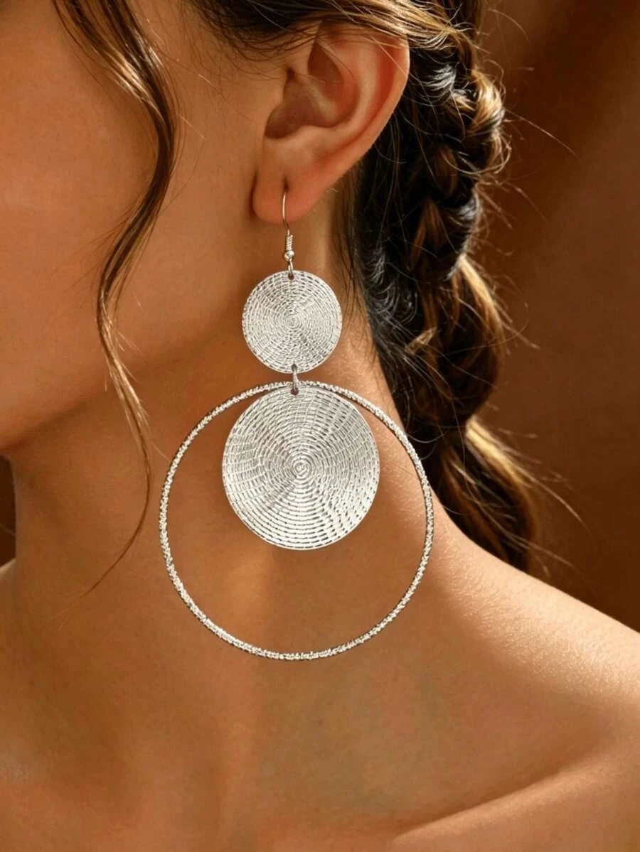 Elegant Personalized Round Large Earrings